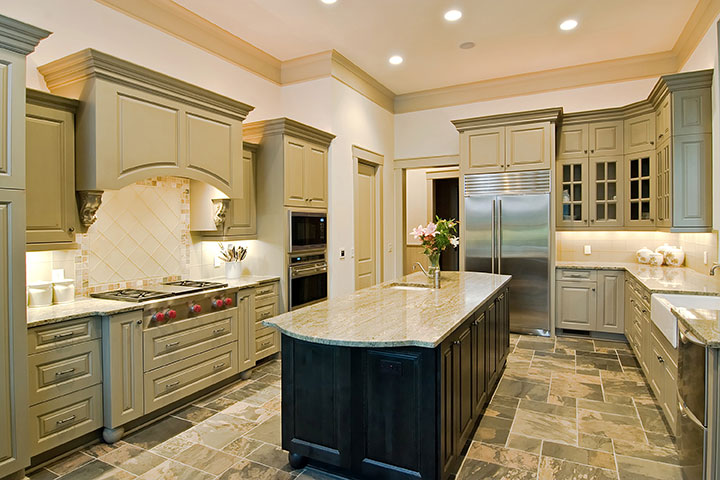 granite countertops mixed cabinets - US Orlando Quality Custom Countertops